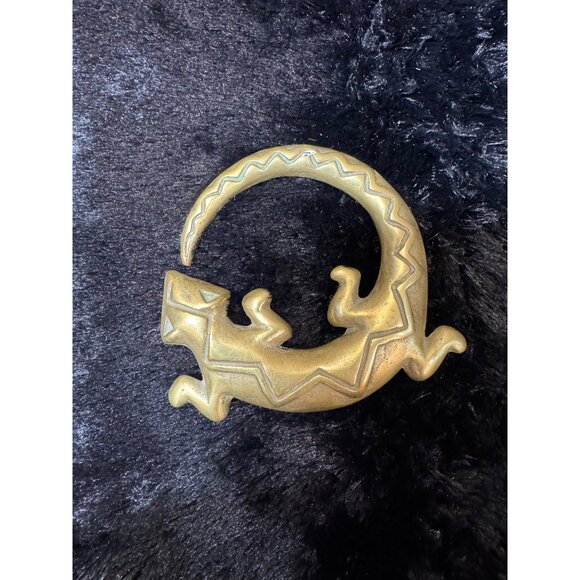 Vintage B Gatchell Brass Gecko/ Lizard  Door Handle Knocker 1997 - Picture 2 of 7